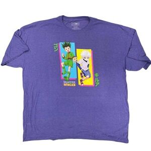 Hunter x Hunter Anime T Shirt Gon Killua Purple Graphic Tee Mens 3XL‎ NEW